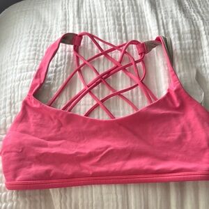 Lululemon Pink Strappy Sports Bra